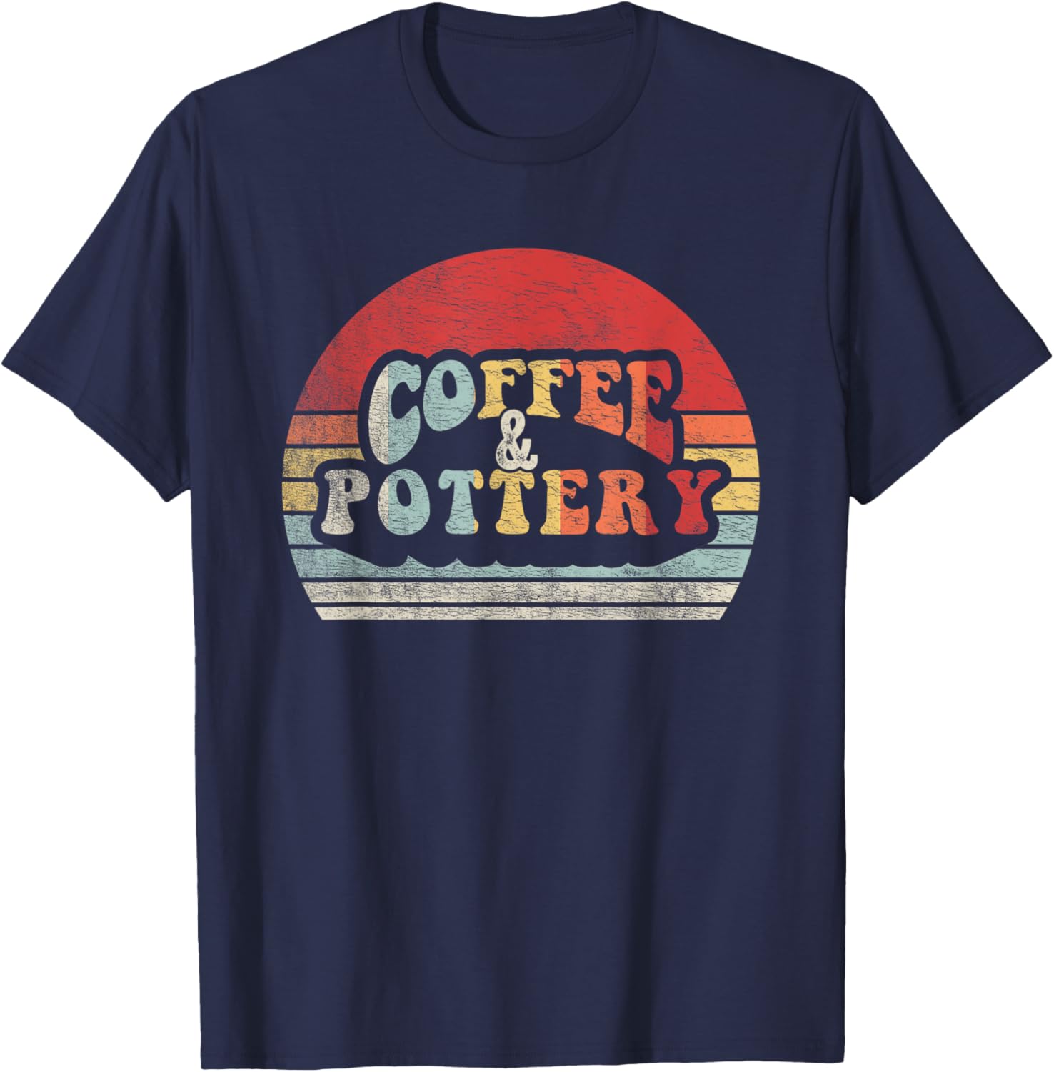 Retro Vintage Coffee & Pottery Potter Shirt Potter Pottery T-Shirt - T-Shirt | Navy