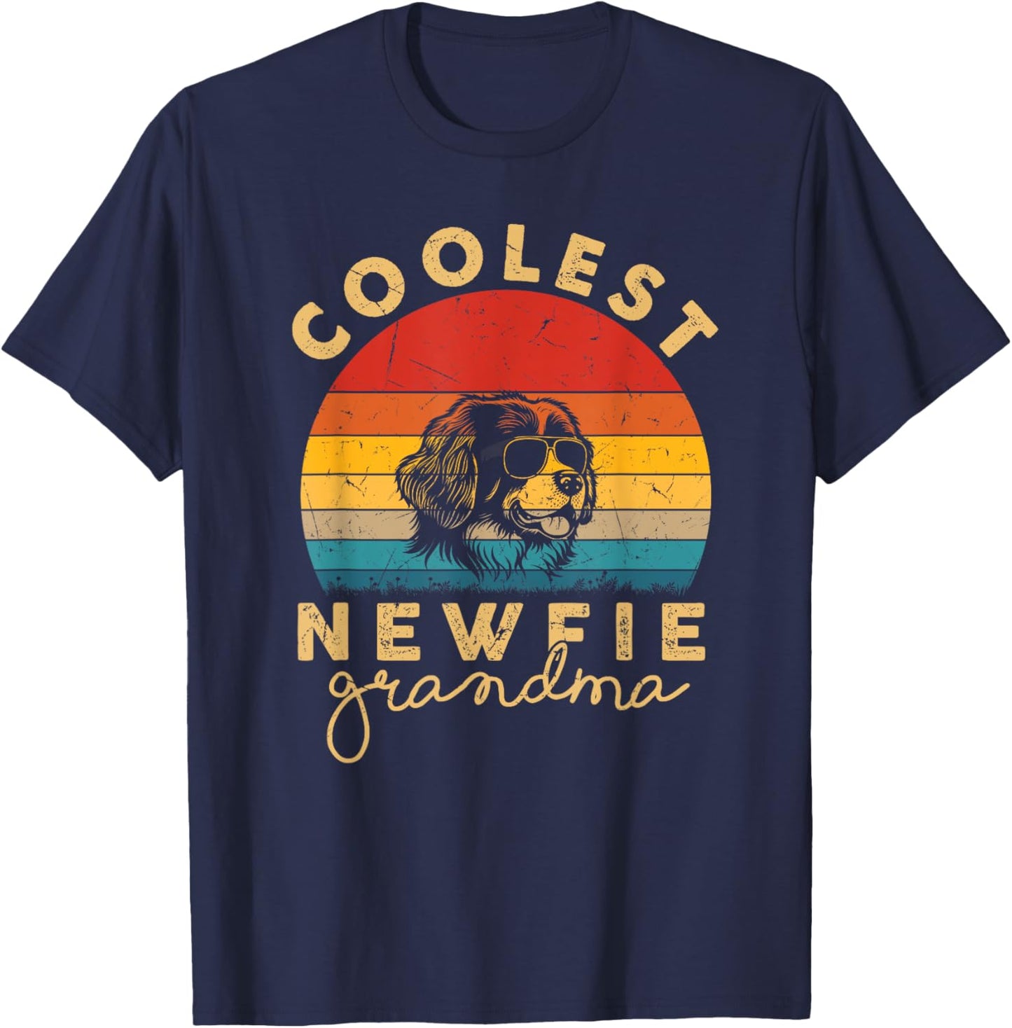 Newfoundland Coolest Grandma Gifts Newfie Dog Mom T-Shirt - T-Shirt | Navy