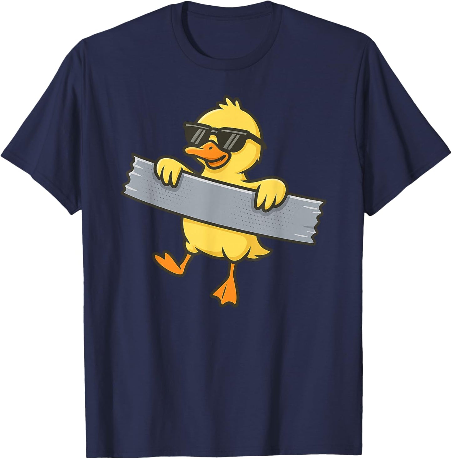 Funny Yellow Duck Duct Tape Animal Lover Boys Girl Kids T-Shirt - T-Shirt | Navy