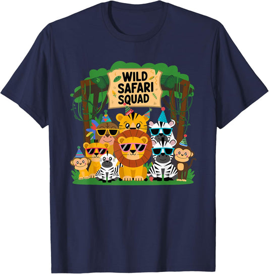 Safari Squad Party for Kids Birthday T-Shirt - T-Shirt | Navy
