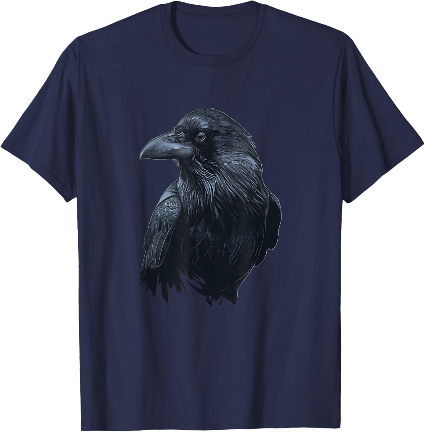 Raven Head Costume Black art Vintage Black Bird Crow Rraven T-Shirt - T-Shirt | Navy