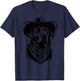 Retro Western Black Labrador Cowboy Hat and Bandana T-Shirt - T-Shirt | Navy