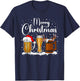 Christmas Pajamas Men Women Christmas Sweater Beer Glasses T-Shirt - T-Shirt | Navy