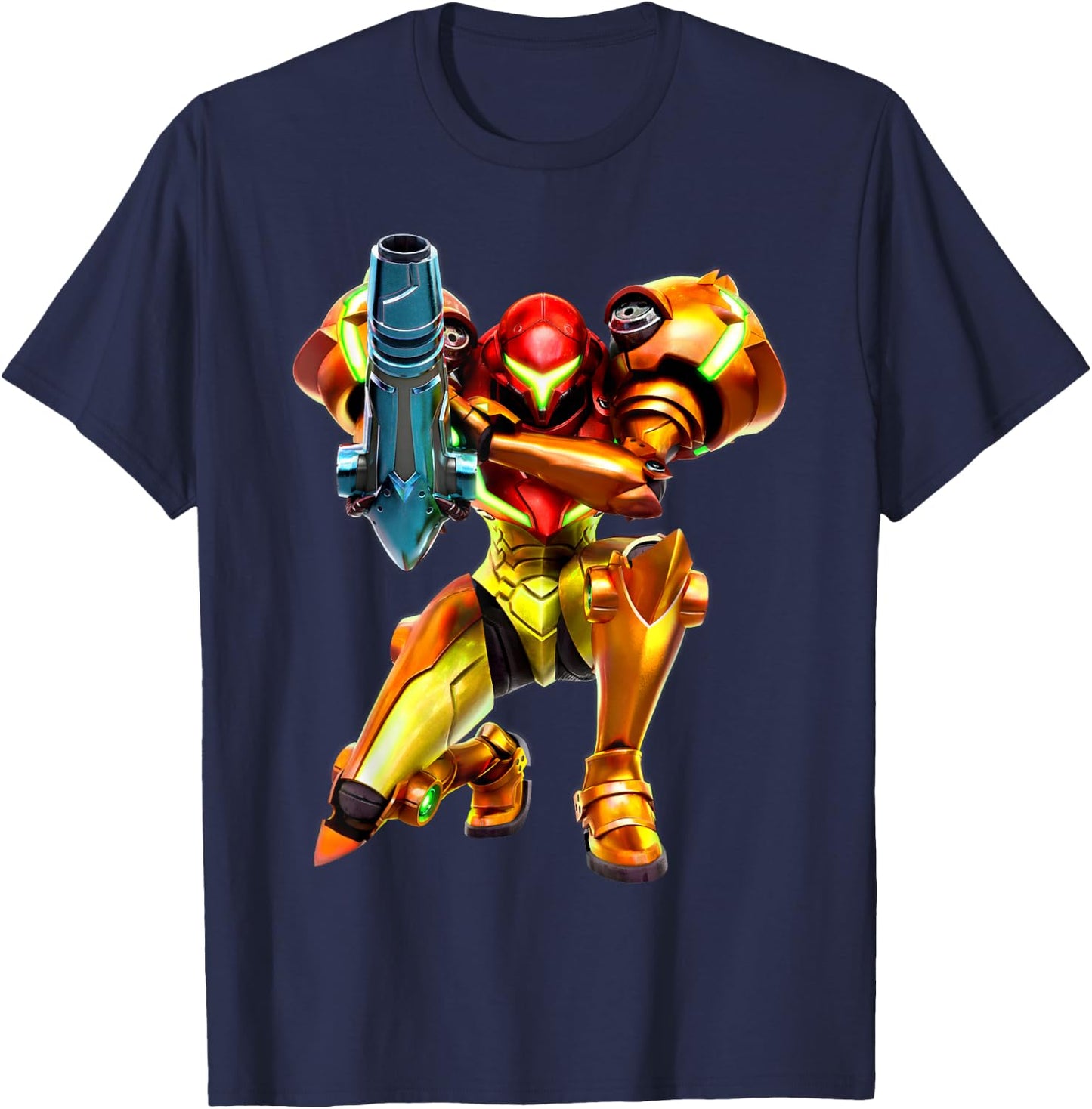 Metroid Samus Aran 3D Poster T-Shirt - T-Shirt | Navy