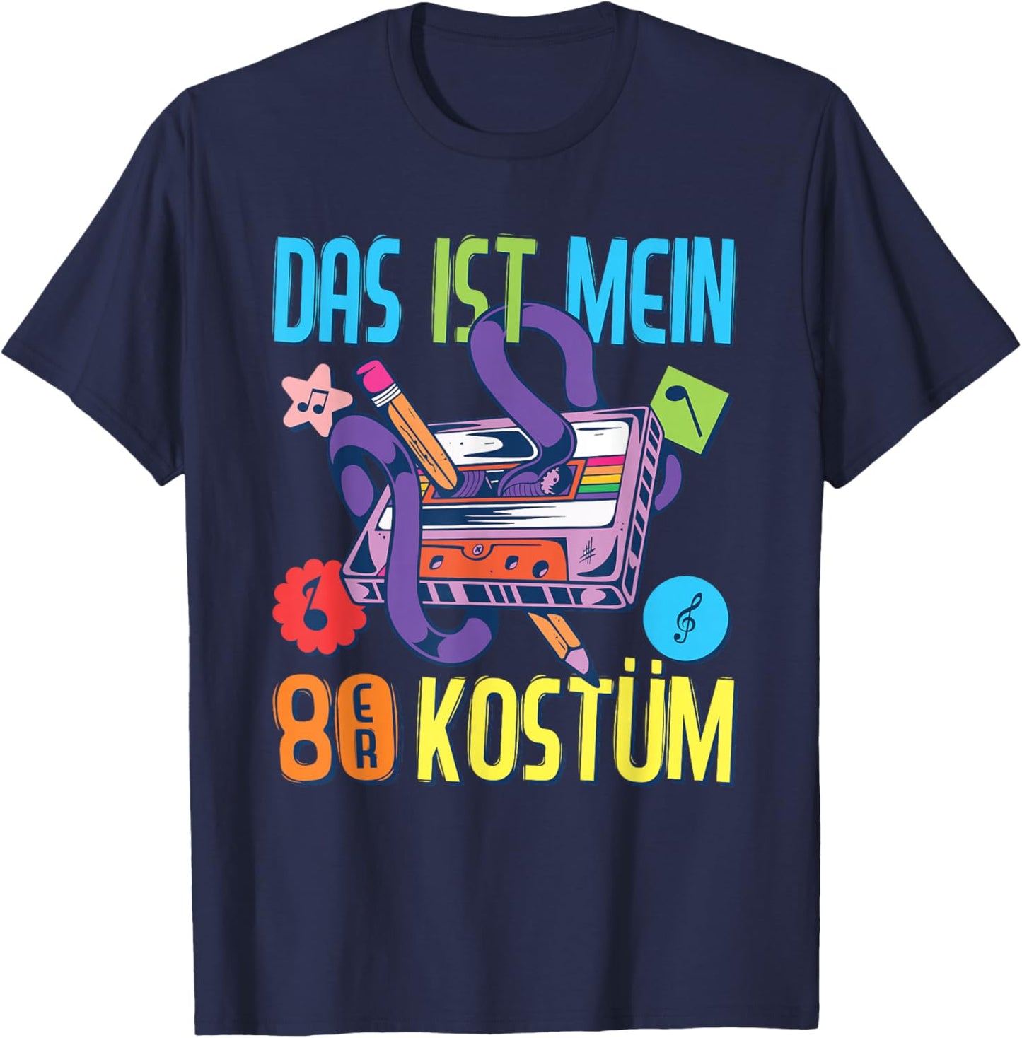 Das ist Mein 80er Kostüm 80er Jahre Outfit Damen Herren 1980 T-Shirt - T-Shirt | Navy
