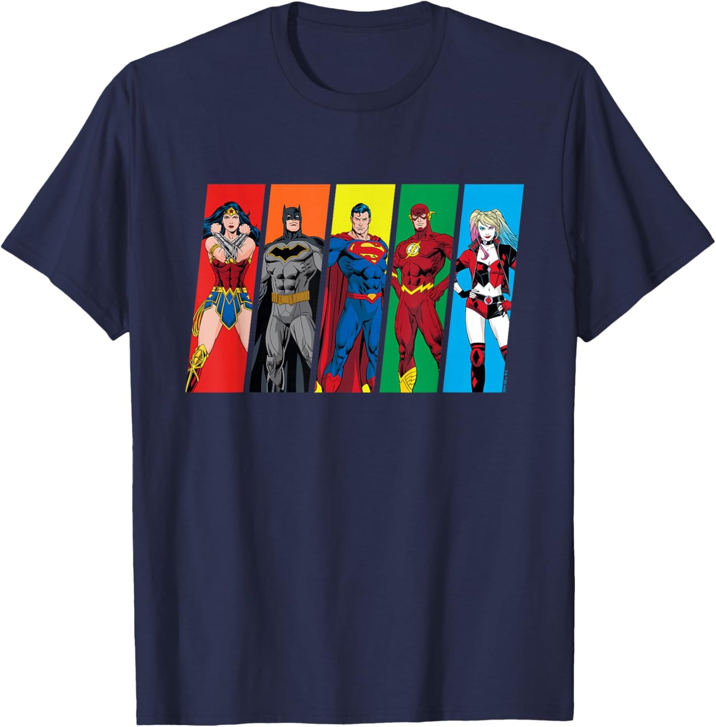 DC Originals Pride Harley Quinn Wonder Woman Batman Flash T-Shirt - T-Shirt | Navy