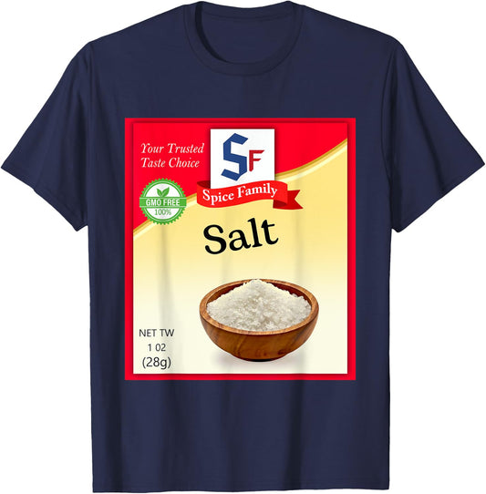 Salt Condiment Costume Holiday Spice Costumes T-Shirt - T-Shirt | Navy