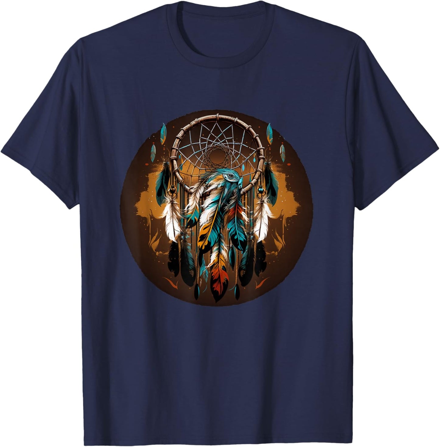 Native American Dreamcatcher Indian Design T-Shirt - T-Shirt | Navy