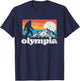 Olympia Washington Bigfoot Mountains Retro Distressed 80s T-Shirt - T-Shirt | Navy