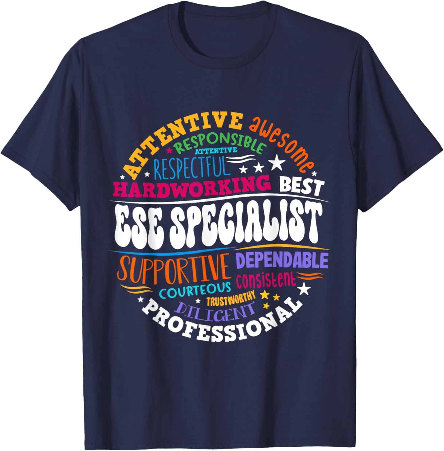 Matching First Day of School ESE Specialist Exceptional T-Shirt - T-Shirt | Navy