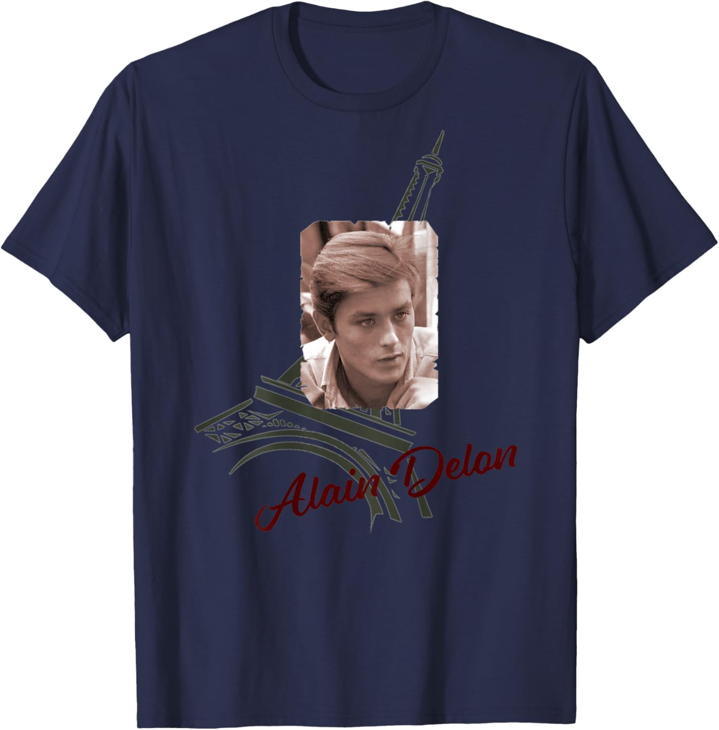 Alain Delon_001_Back Printed T-Shirt - T-Shirt | Navy