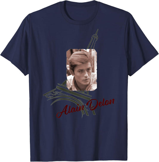 Alain Delon_001_Back Printed T-Shirt - T-Shirt | Navy
