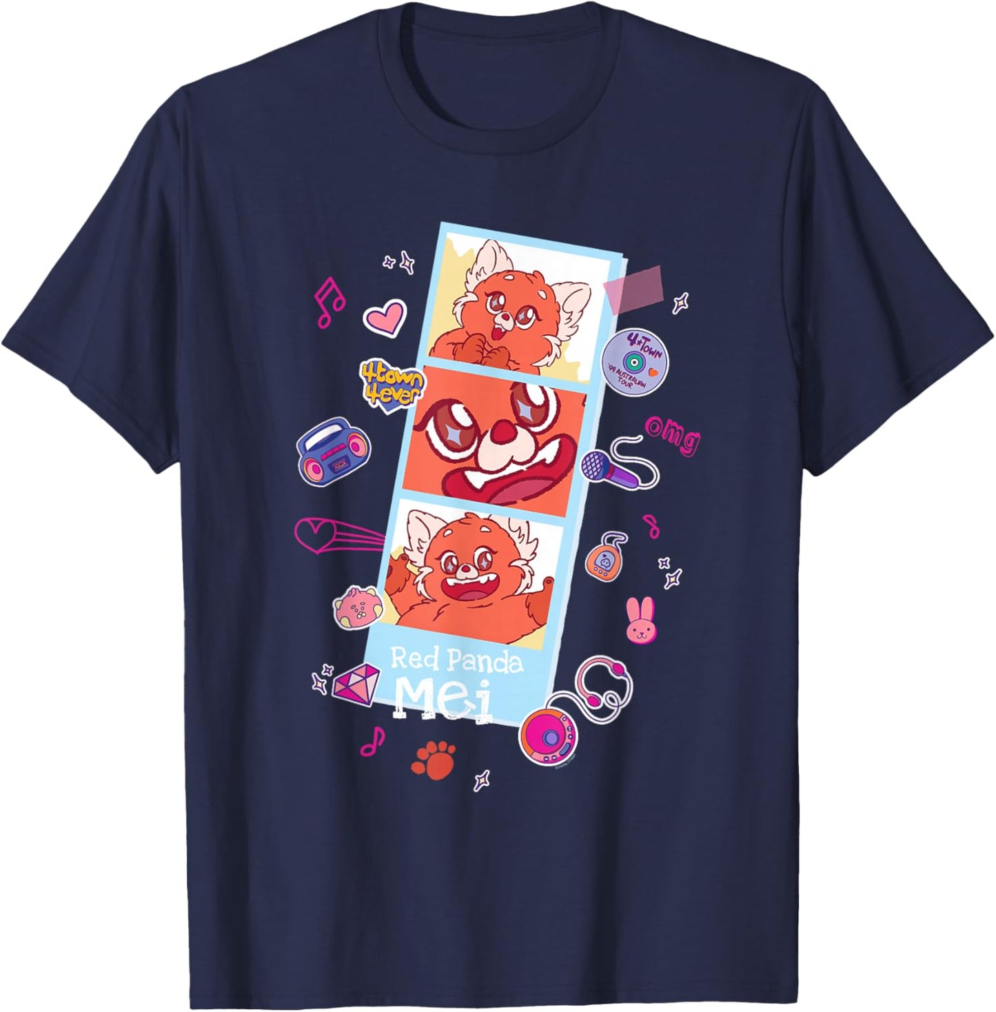 Disney and Pixar's Turning Red Panda Mei Cute Photo Strip T-Shirt - T-Shirt | Navy
