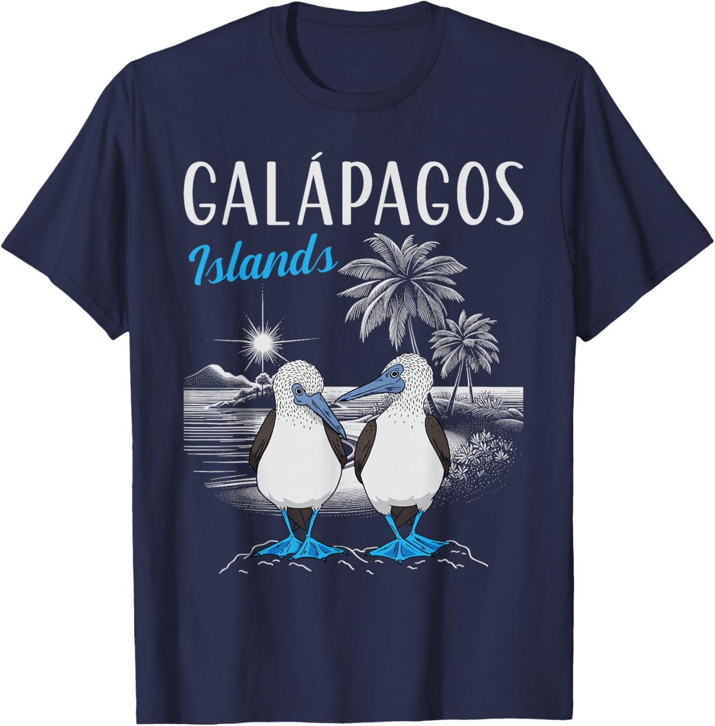 Blue Footed Booby Bird Galapagos Islands T-Shirt - T-Shirt | Navy