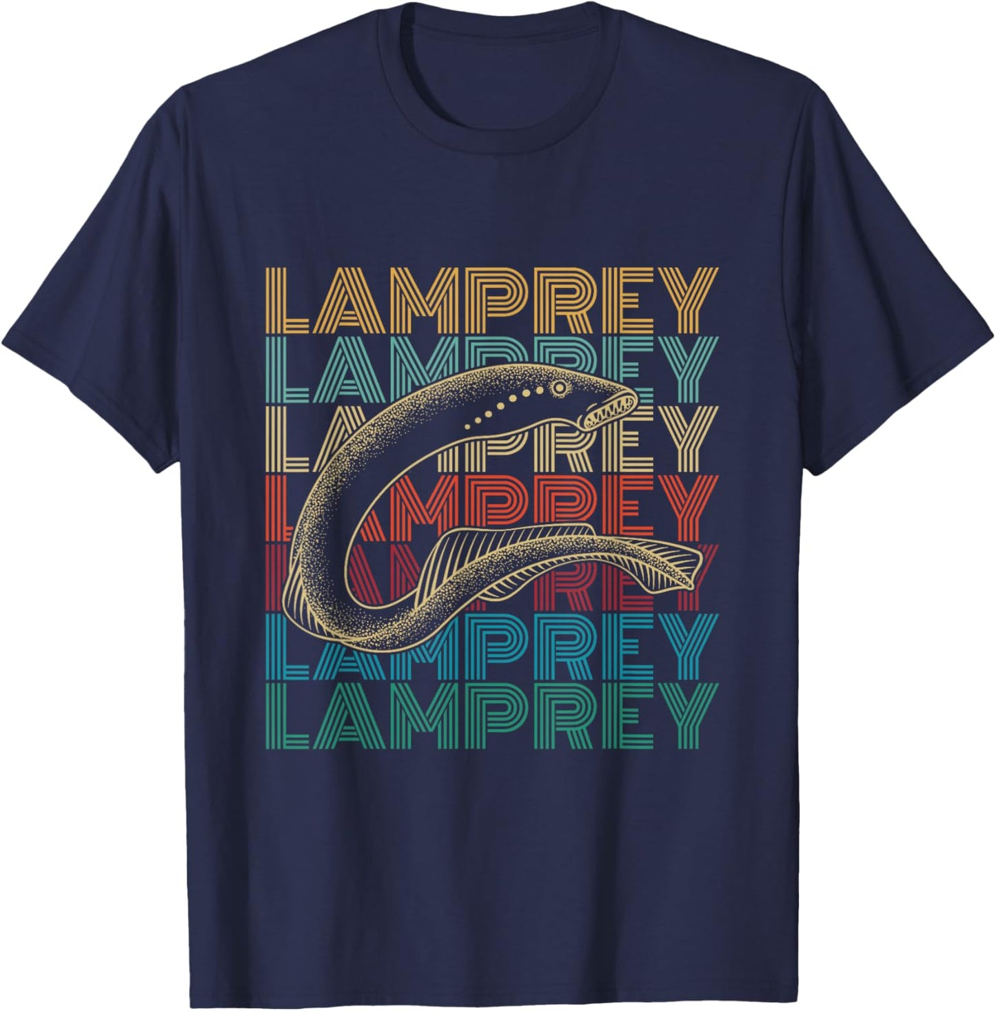 Sea Lamprey Fish Design for a Lamprey expert T-Shirt - T-Shirt | Navy