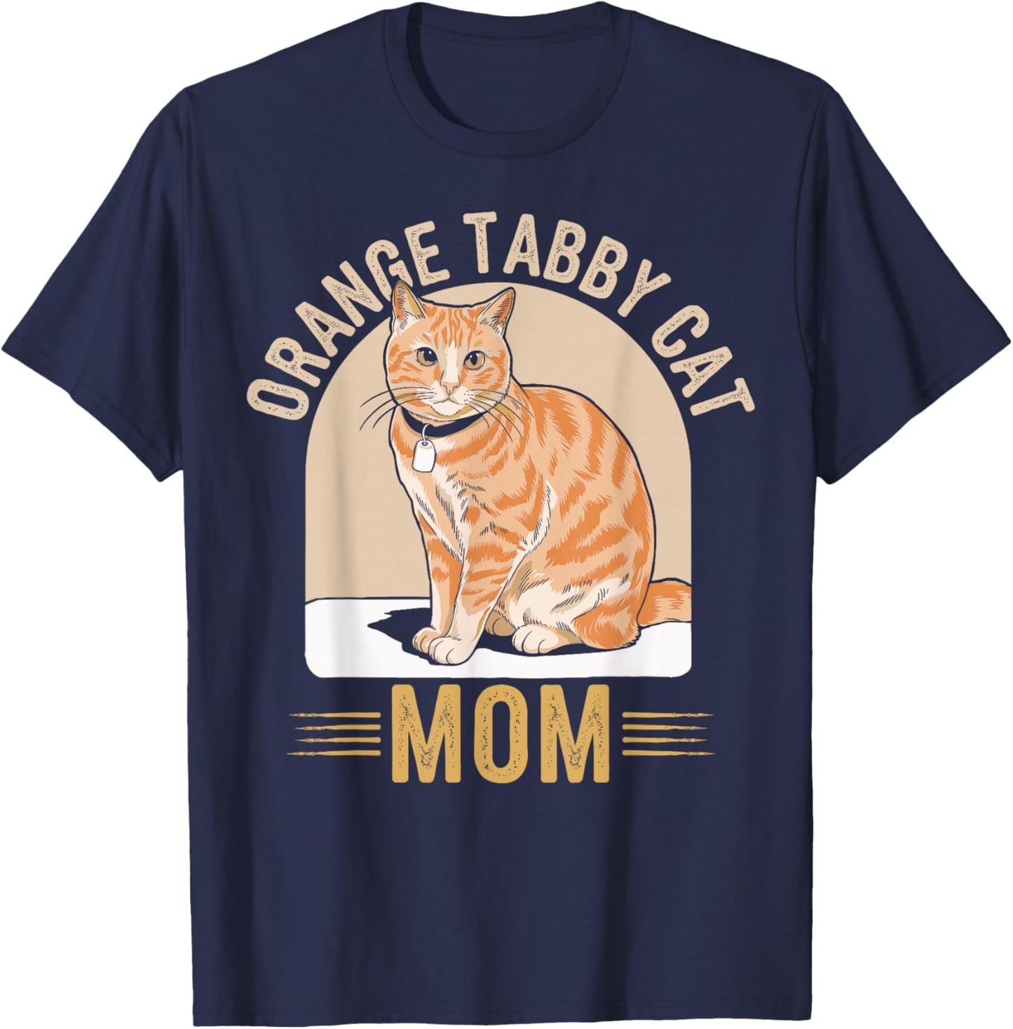 Tabby Cat Orange Cat Mom T-Shirt - T-Shirt | Navy