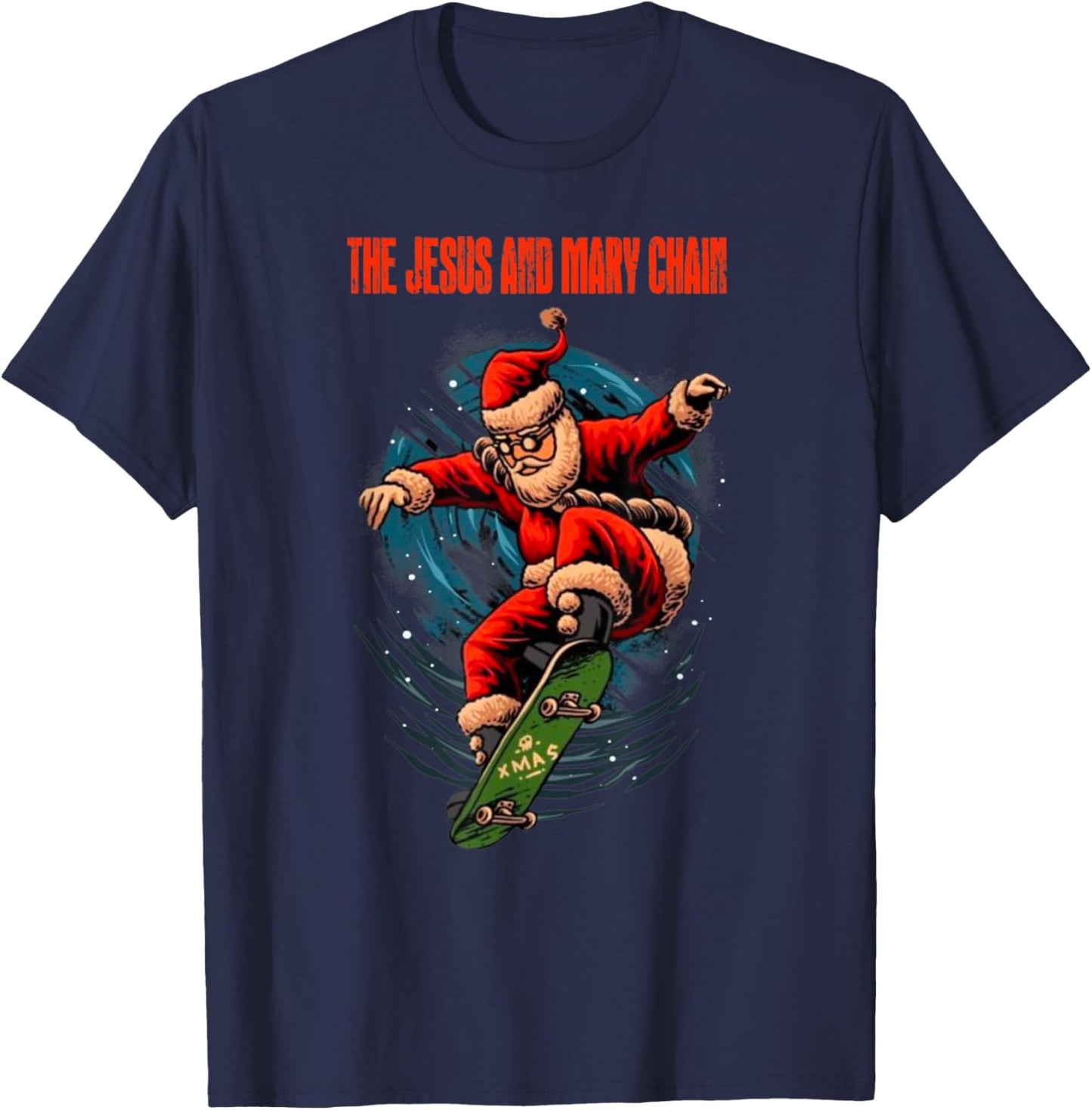 The Jesus And Mary Chain Band Xmas Funny Skateboard T-Shirt - T-Shirt | Navy