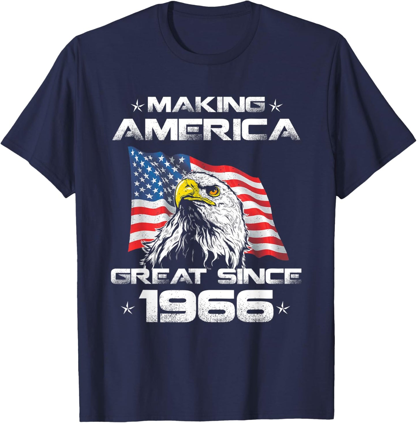 54th Birthday Gift USA Flag Making America Great Since 1966 Men T-Shirt - T-Shirt | Navy