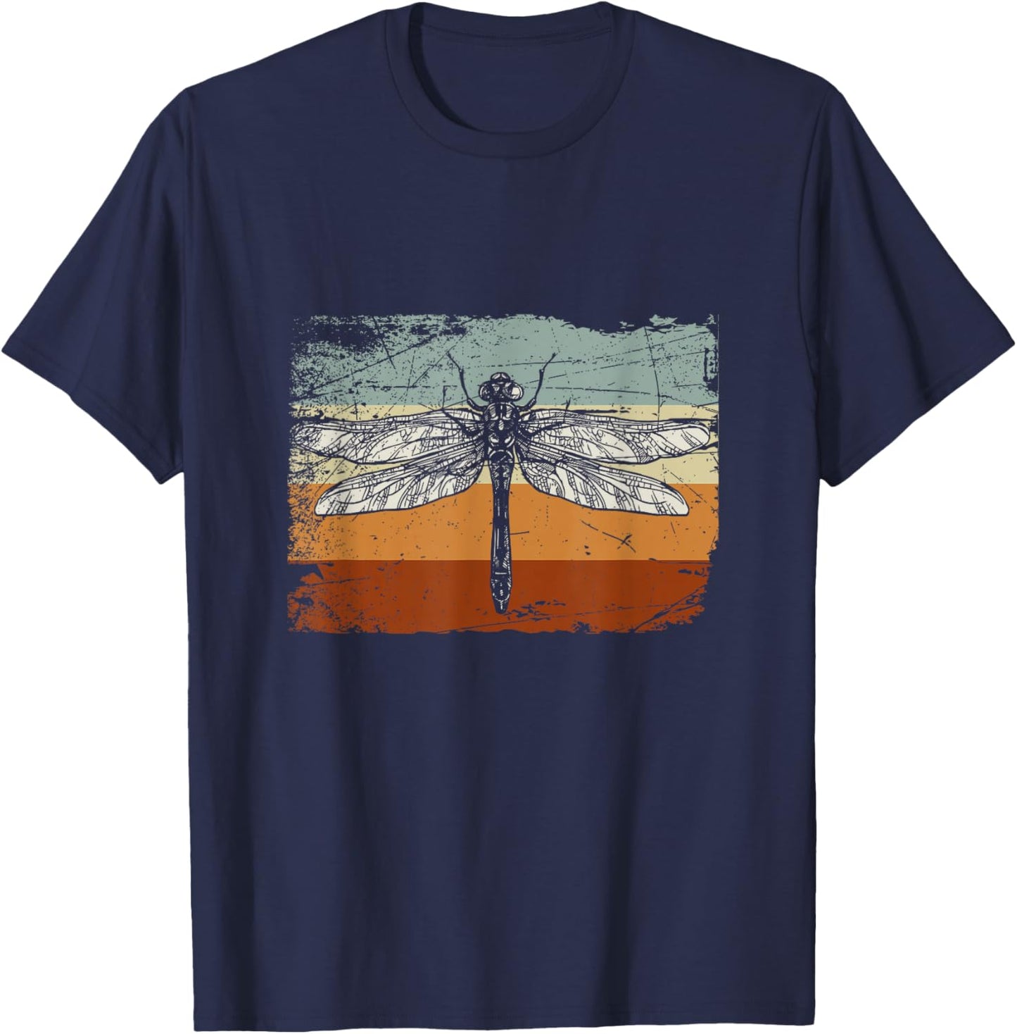 Retro Insect Dragonfly T-Shirt - T-Shirt | Navy