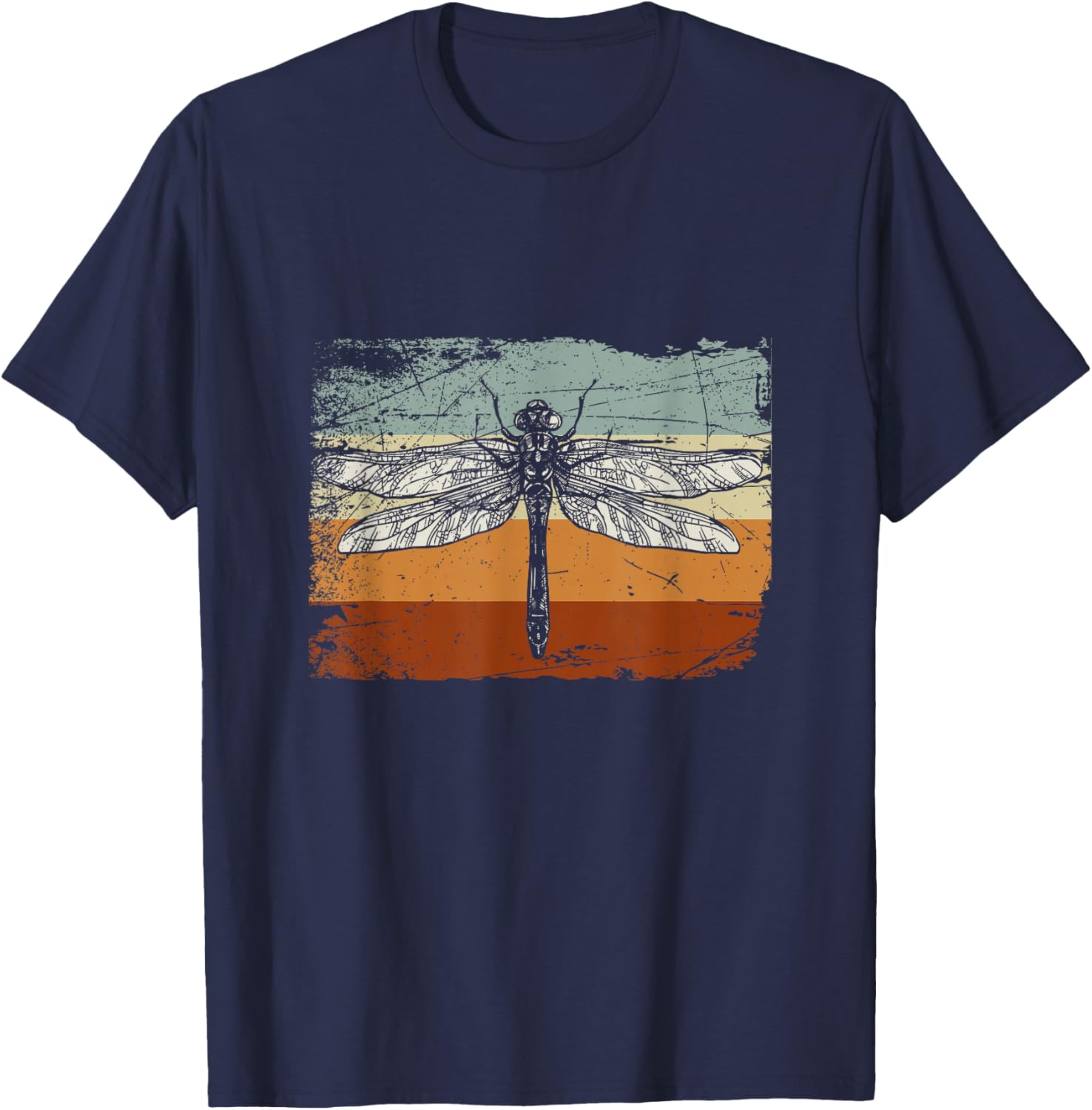 Retro Insect Dragonfly T-Shirt - T-Shirt | Navy