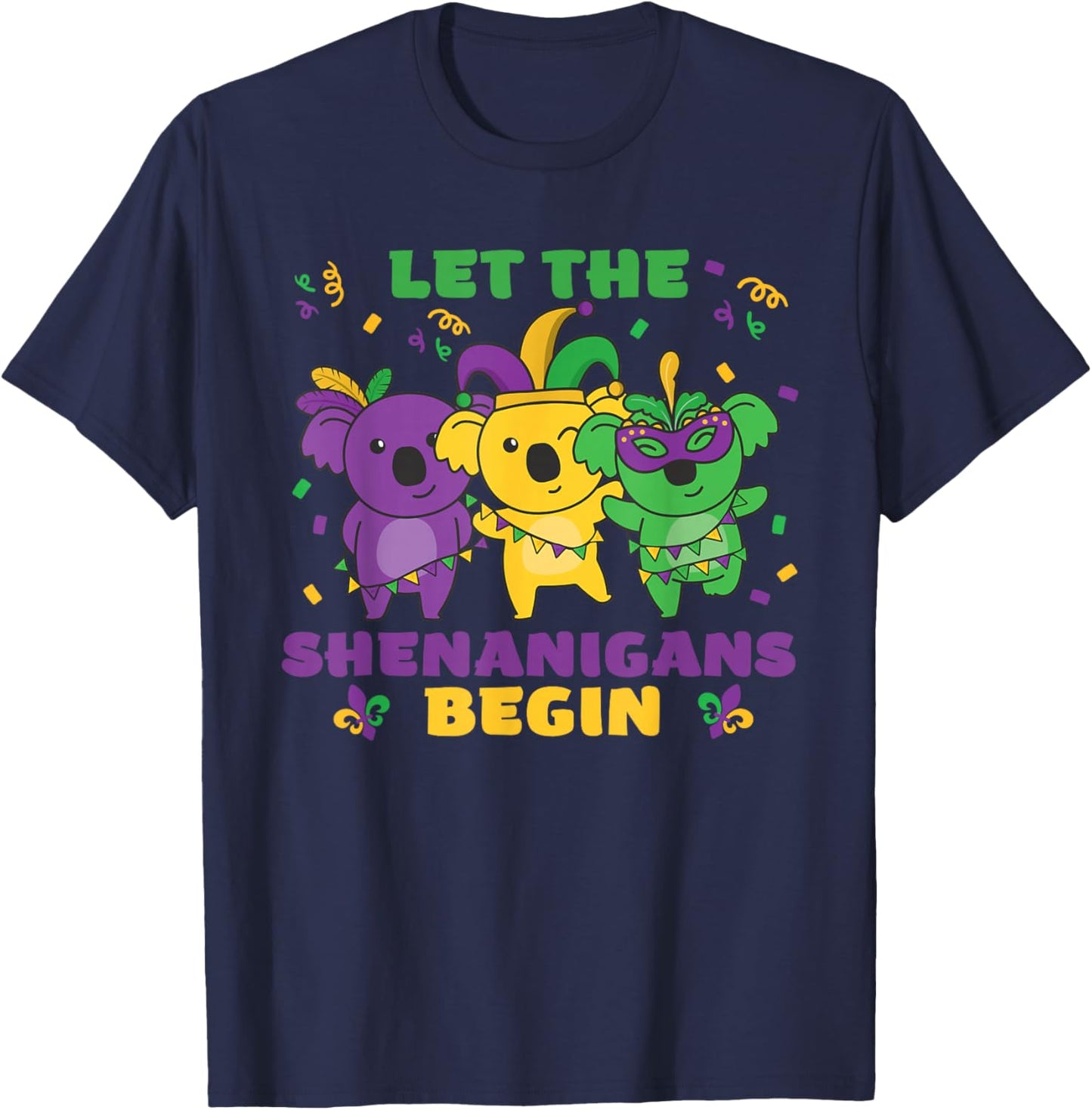 Mardi Gras Koala Carnival Costume T-Shirt - T-Shirt | Navy