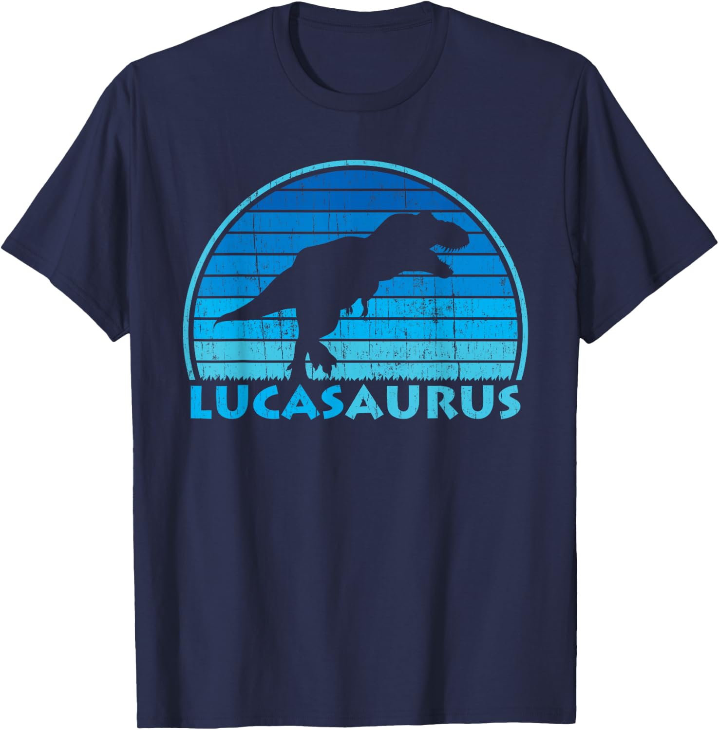 Lucas Saurus Dinosaurs Kids Name Gift T-Shirt - T-Shirt | Navy