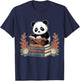 Kawaii Panda Book Lover Reading Books Panda Librarian T-Shirt - T-Shirt | Navy