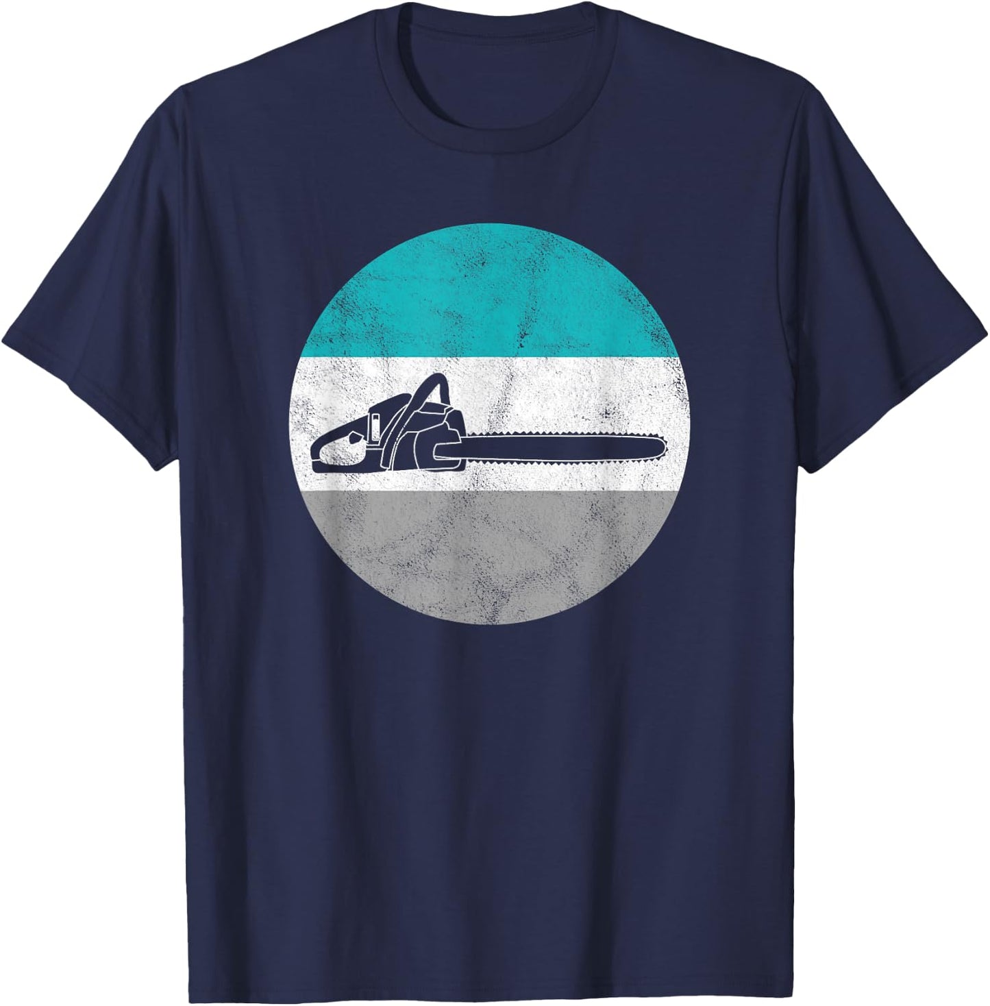 Chainsaw Retro Lumberjack Forestry Gift & Women T-Shirt - T-Shirt | Navy