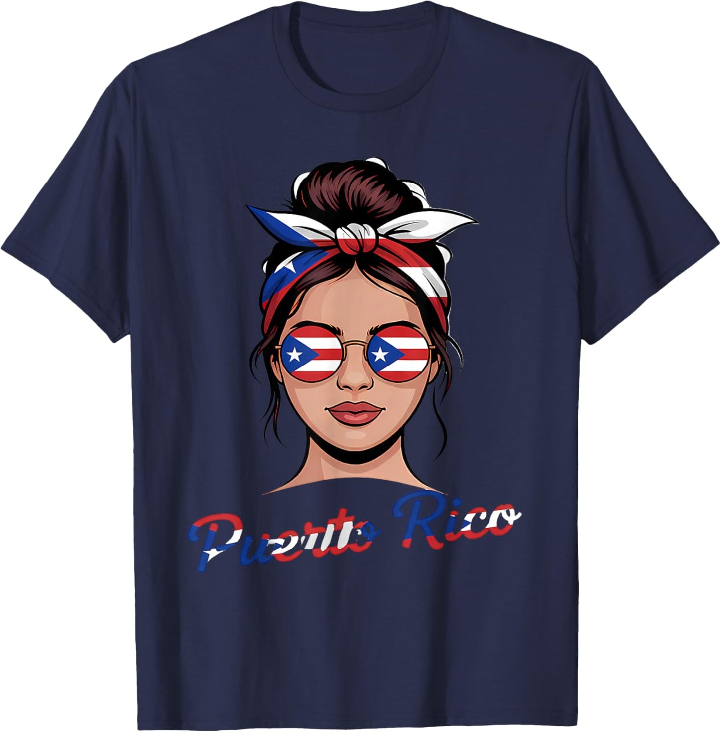 Puerto Rico Flag Coquette Bow Boricua Puerto Rican Flag T-Shirt - T-Shirt | Navy