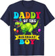 Daddy of the Birthday Boy Dinosaur Raptor Funny T-Shirt - T-Shirt | Navy
