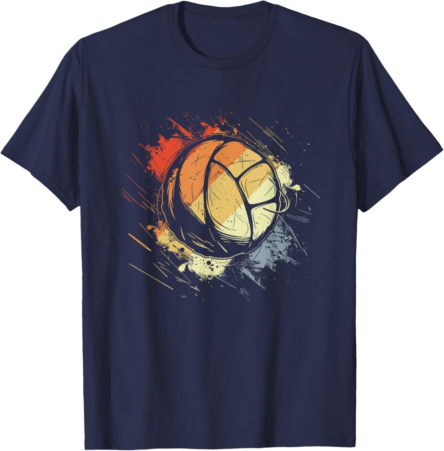 Vintage Volleyball Team Sport , Black, S T-Shirt - T-Shirt | Navy