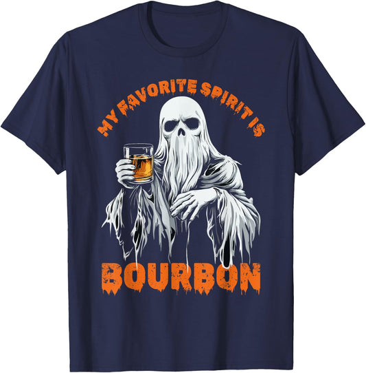 My Favorite Spirit Is Bourbon Halloween Ghost Costume T-Shirt - T-Shirt | Navy