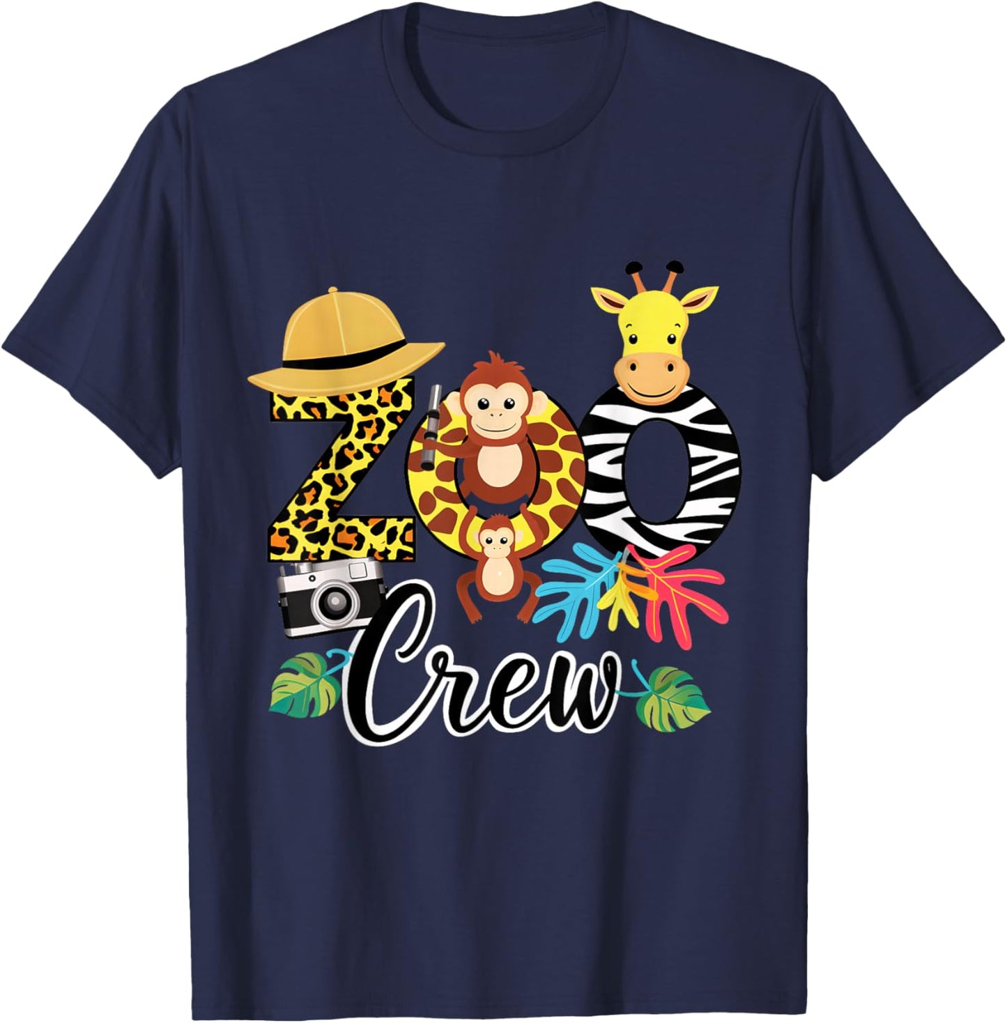 Zoo Giraffe Crew Safari Animal Zoo Keeper Kids Costume Gifts T-Shirt - T-Shirt | Navy