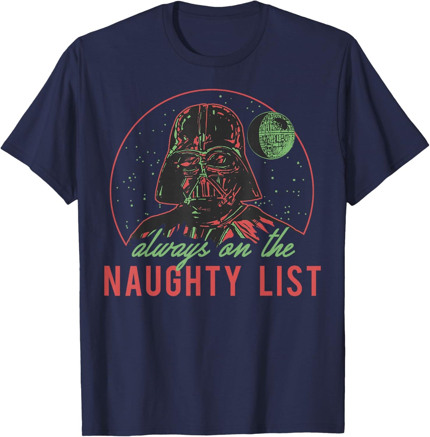 Star Wars Christmas Naughty List Vader T-Shirt - T-Shirt | Navy