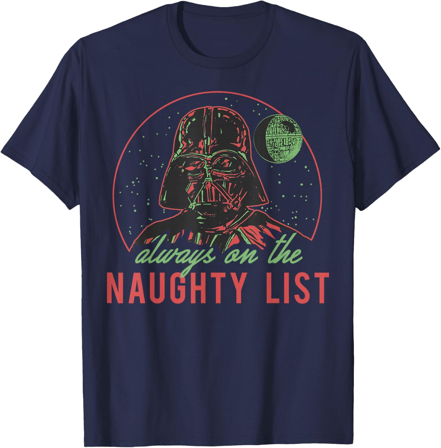 Star Wars Christmas Naughty List Vader T-Shirt - T-Shirt | Navy