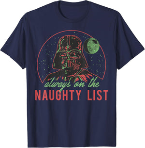 Star Wars Christmas Naughty List Vader T-Shirt - T-Shirt | Navy