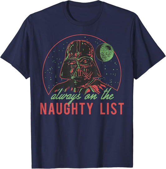 Star Wars Christmas Naughty List Vader T-Shirt - T-Shirt | Navy