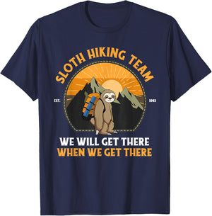 Sloth Hiking , Sloth Hiking Team T-Shirt - T-Shirt | Navy