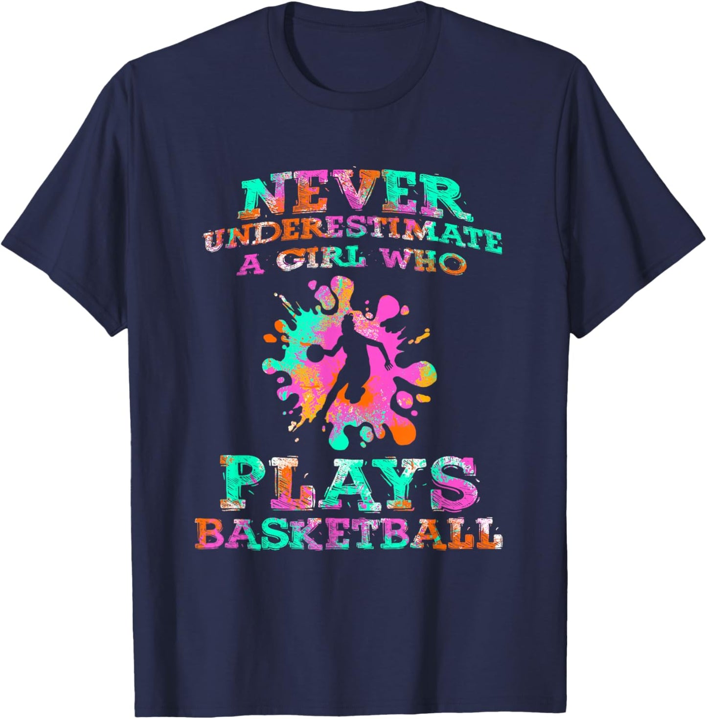 Basketball Player - Hoops Streetball Baller Basketball Girls T-Shirt - T-Shirt | Navy