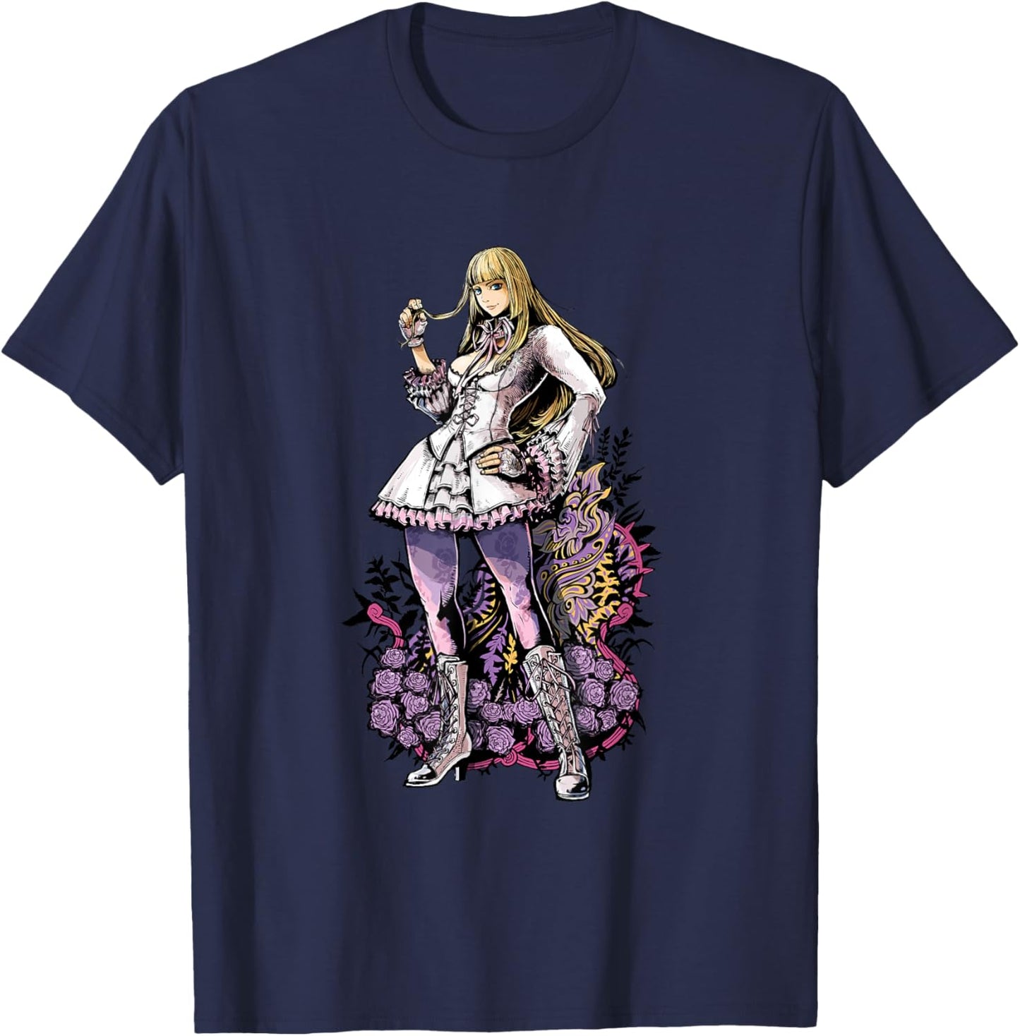 Bandai Namco Entertainment Inc. TEKKEN7 LILI 002 , Small, Black T-Shirt - T-Shirt | Navy