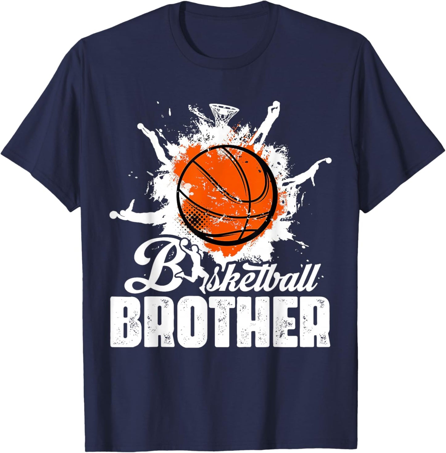 Vintage Basketball Matching Family Basketball Brother - Men's Black Short Sleeve Regular Fit Small T-Shirt - T-Shirt | Navy