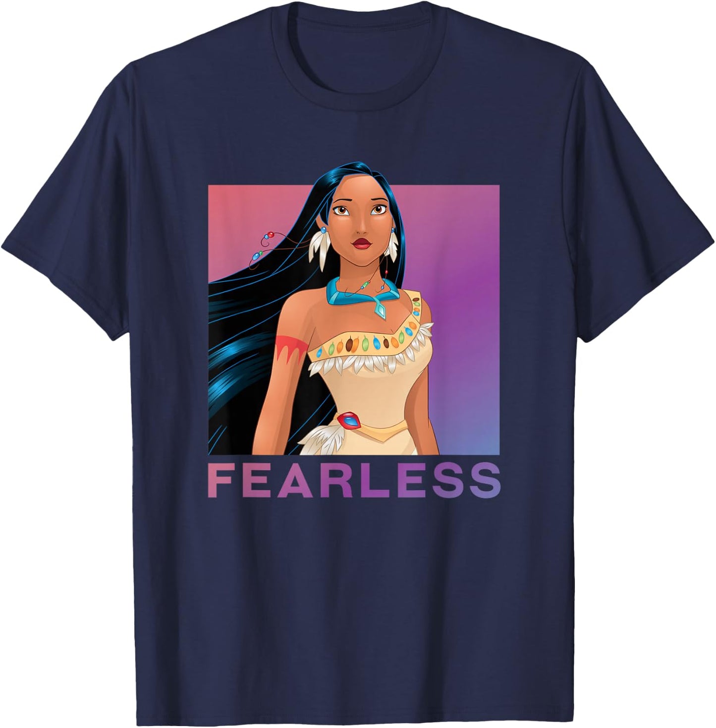 Disney Princess Pocahontas Fearless Purple Ombre Small T-Shirt - T-Shirt | Navy