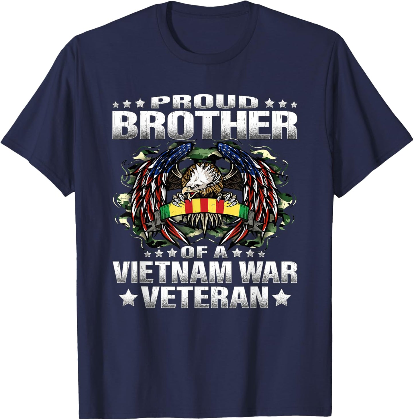 Proud Brother Of A Vietnam Veteran Military Vet's Sibling T-Shirt - T-Shirt | Navy