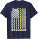 Thin yellow line Chain Hook American flag Tow Truck Driver T-Shirt - T-Shirt | Navy
