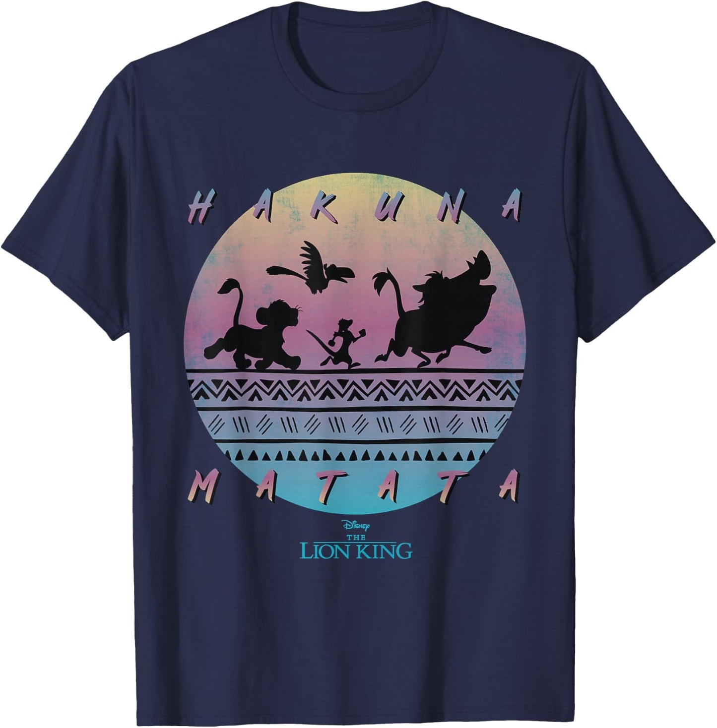 Disney The Lion King Hakuna Matata 90s Circle T-Shirt - T-Shirt | Navy