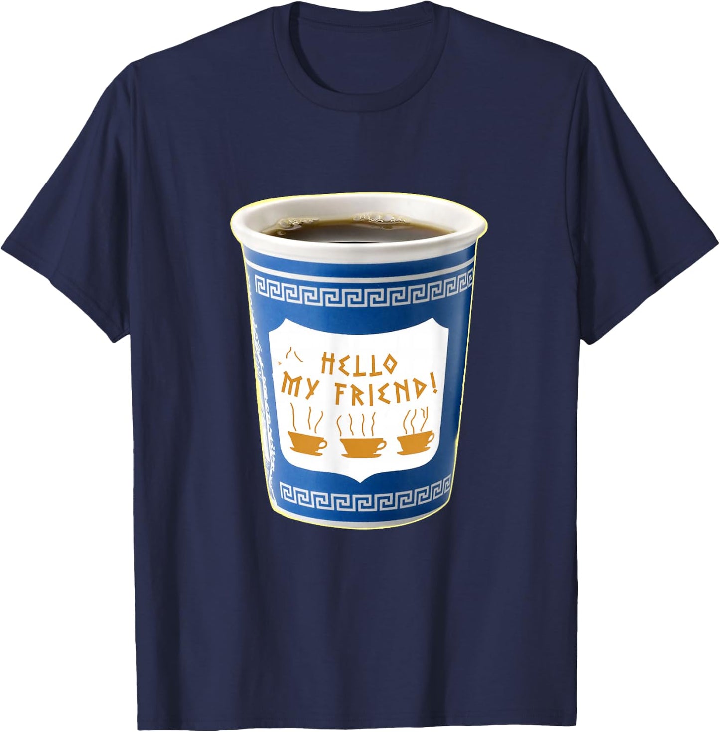 Old School NY New York Hometown Greek Diner Coffee Cup T-Shirt - T-Shirt | Navy