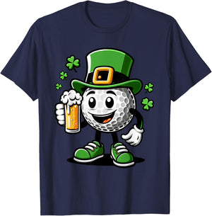 St Patrick's Day Irish Golf Ball Beer Golfing Golfer T-Shirt - T-Shirt | Navy