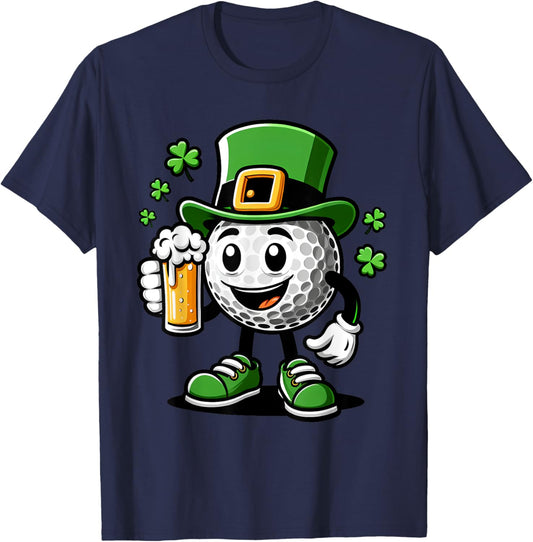 St Patrick's Day Irish Golf Ball Beer Golfing Golfer T-Shirt - T-Shirt | Navy