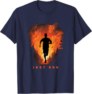 Just Run Cross Country Running Jogging XC Runner Marathoner T-Shirt - T-Shirt | Navy