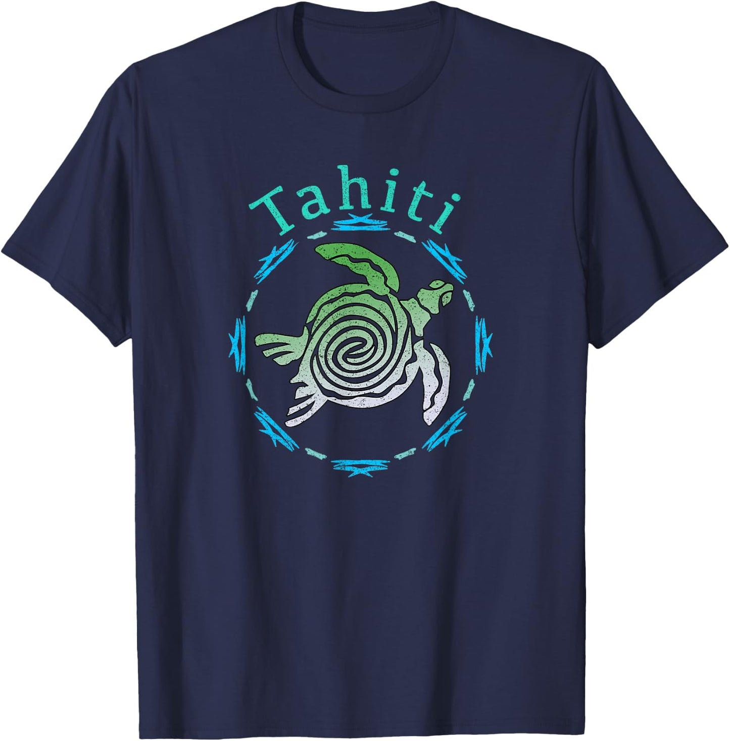 Tahiti Vintage Tribal Turtle Gift Small T-Shirt - T-Shirt | Navy